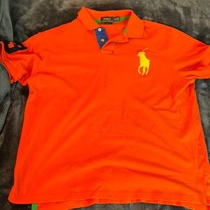 Orange polo shirt xl